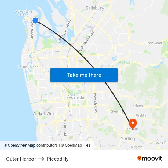 Outer Harbor to Piccadilly map
