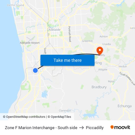 Zone F Marion Interchange - South side to Piccadilly map