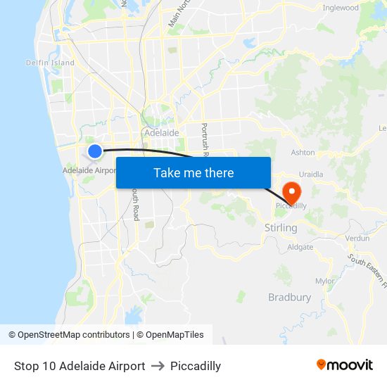 Stop 10 Adelaide Airport to Piccadilly map