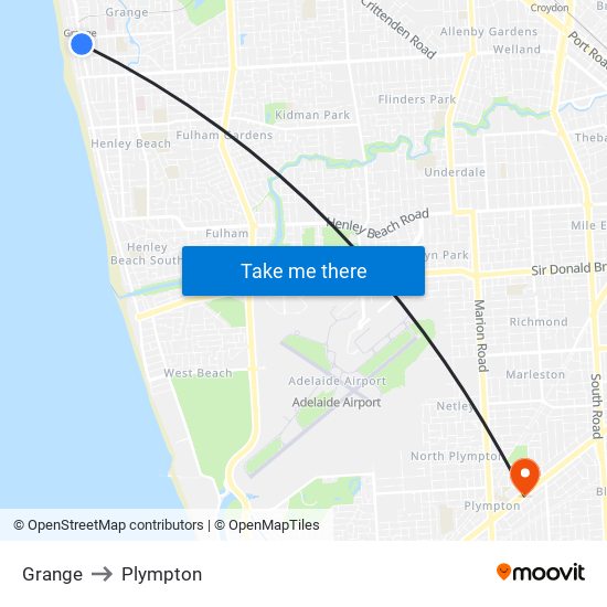 Grange to Plympton map