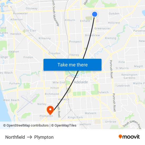 Northfield to Plympton map