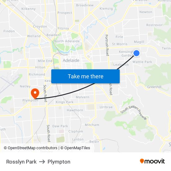 Rosslyn Park to Plympton map