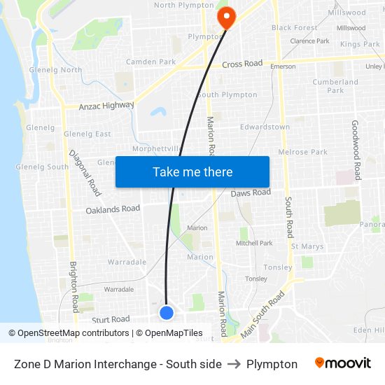 Zone D Marion Interchange - South side to Plympton map