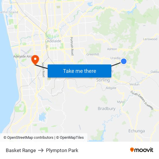 Basket Range to Plympton Park map