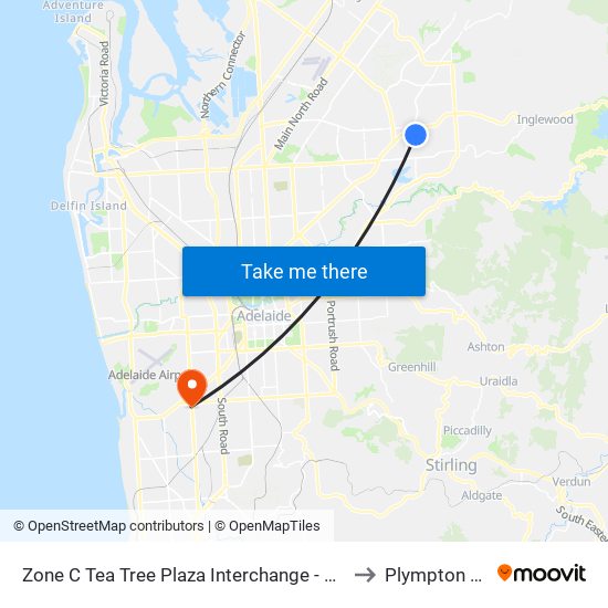 Zone C Tea Tree Plaza Interchange - West side to Plympton Park map