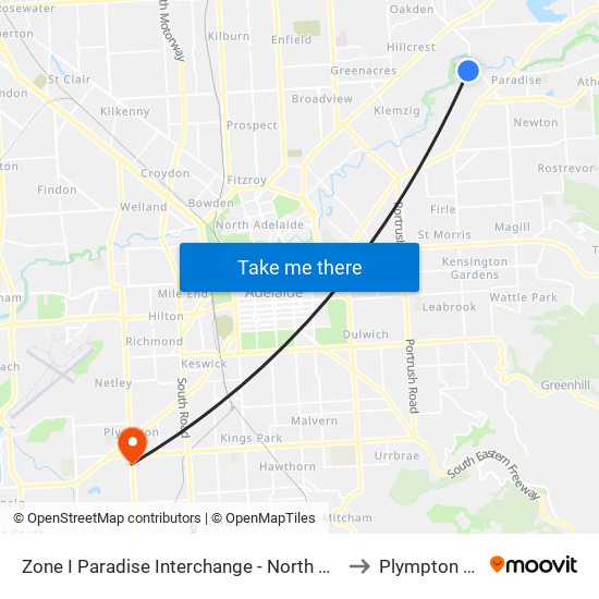 Zone I Paradise Interchange - North West side to Plympton Park map