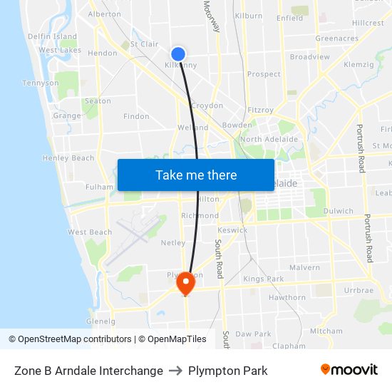 Zone B Arndale Interchange to Plympton Park map