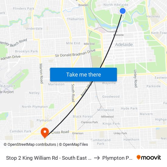 Stop 2 King William Rd - South East side to Plympton Park map