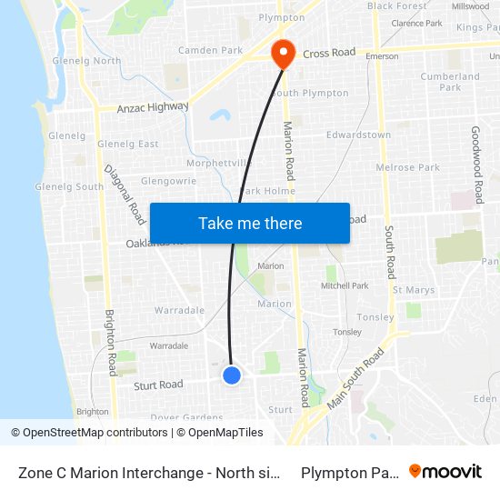 Zone C Marion Interchange - North side to Plympton Park map