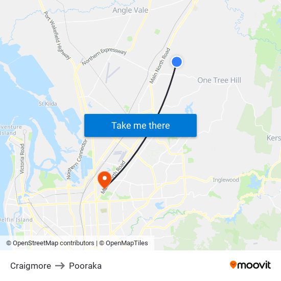 Craigmore to Pooraka map