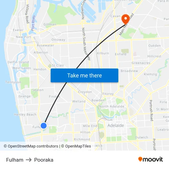 Fulham to Pooraka map