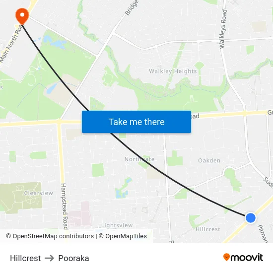 Hillcrest to Pooraka map