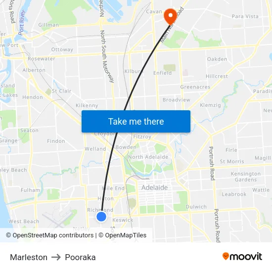 Marleston to Pooraka map