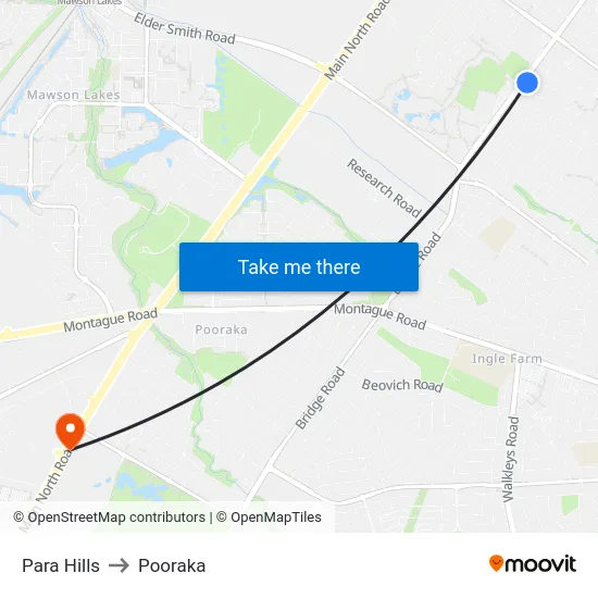 Para Hills to Pooraka map