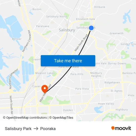 Salisbury Park to Pooraka map