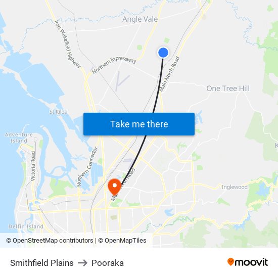 Smithfield Plains to Pooraka map