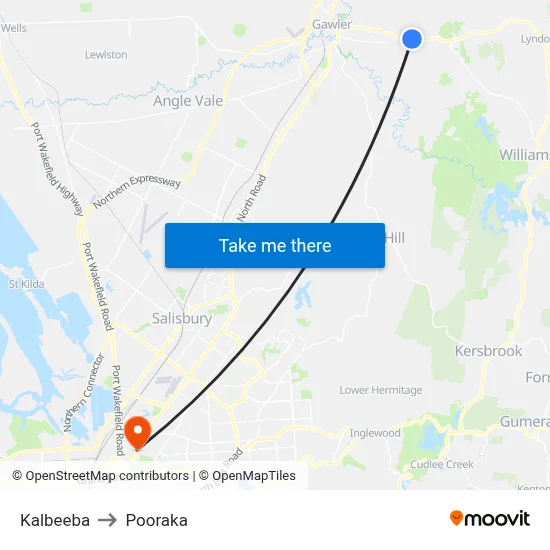 Kalbeeba to Pooraka map