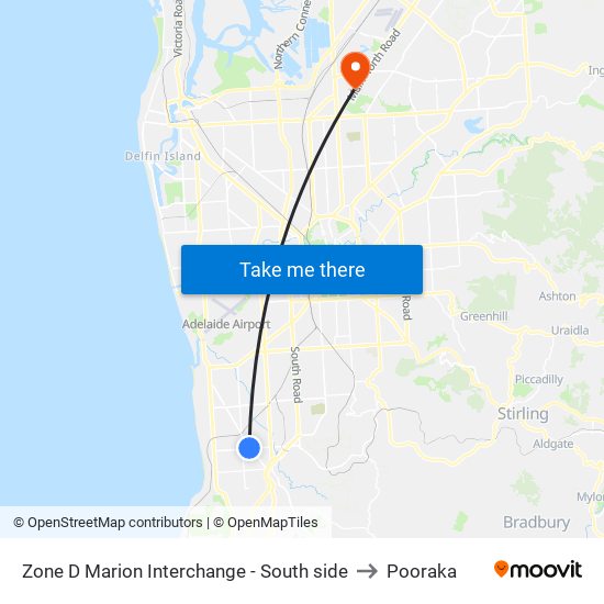 Zone D Marion Interchange - South side to Pooraka map