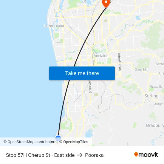 Stop 57H Cherub St - East side to Pooraka map