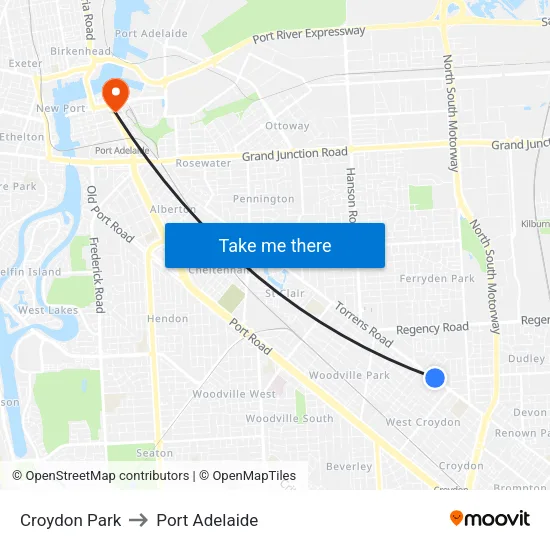 Croydon Park to Port Adelaide map