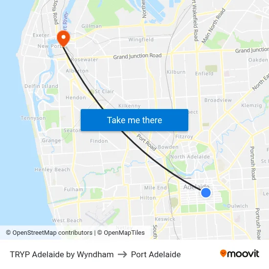 TRYP Adelaide by Wyndham to Port Adelaide map