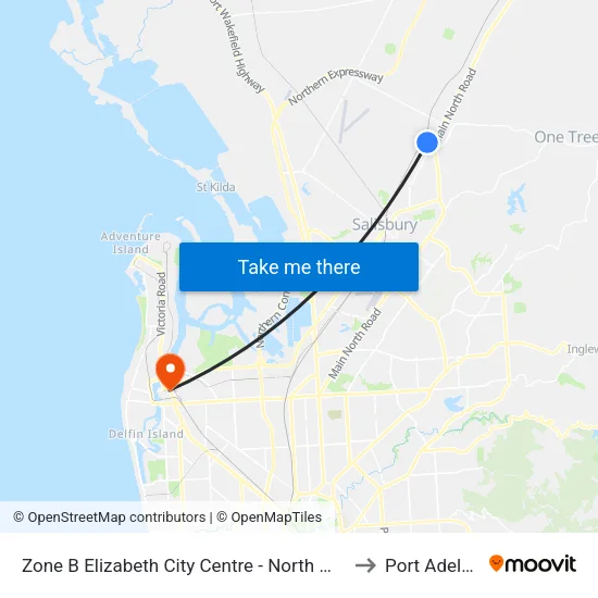 Zone B Elizabeth City Centre - North West side to Port Adelaide map