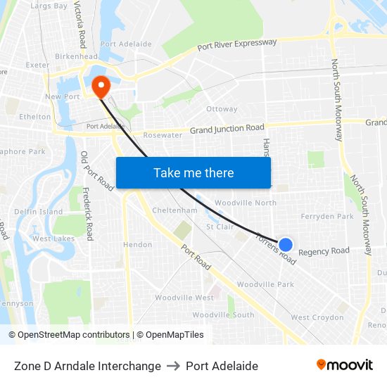 Zone D Arndale Interchange to Port Adelaide map