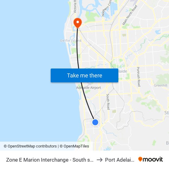 Zone E Marion Interchange - South side to Port Adelaide map