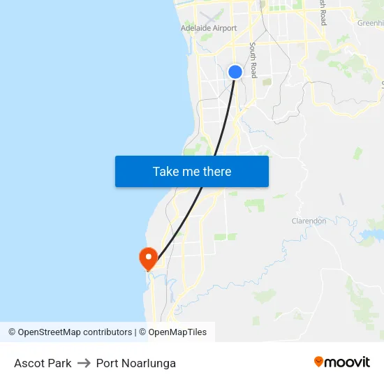Ascot Park to Port Noarlunga map