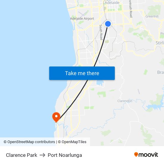 Clarence Park to Port Noarlunga map