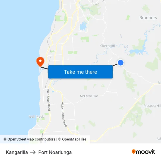 Kangarilla to Port Noarlunga map