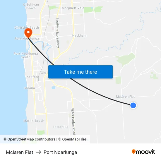 Mclaren Flat to Port Noarlunga map