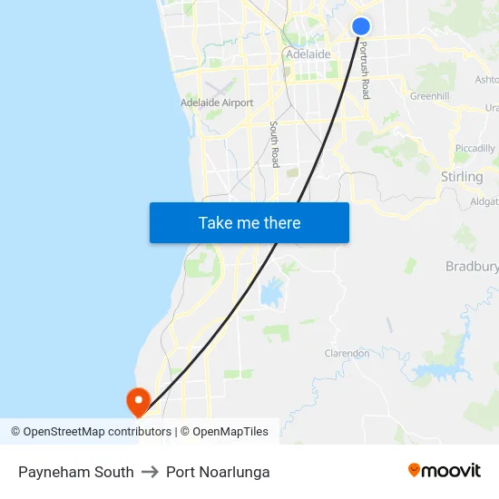 Payneham South to Port Noarlunga map