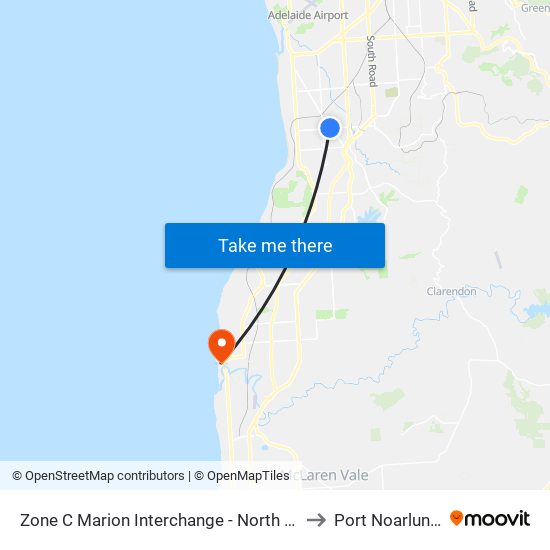 Zone C Marion Interchange - North side to Port Noarlunga map