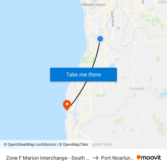 Zone F Marion Interchange - South side to Port Noarlunga map