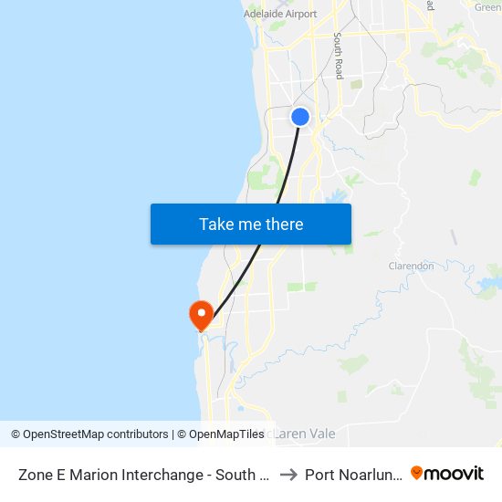 Zone E Marion Interchange - South side to Port Noarlunga map