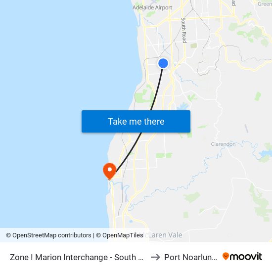 Zone I Marion Interchange - South side to Port Noarlunga map