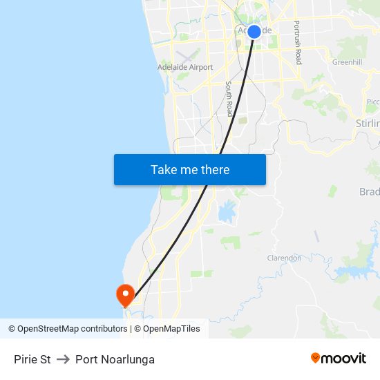 Pirie St to Port Noarlunga map