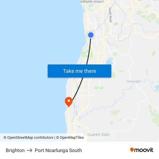 Brighton to Port Noarlunga South map