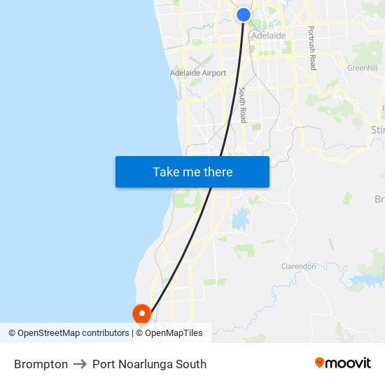 Brompton to Port Noarlunga South map