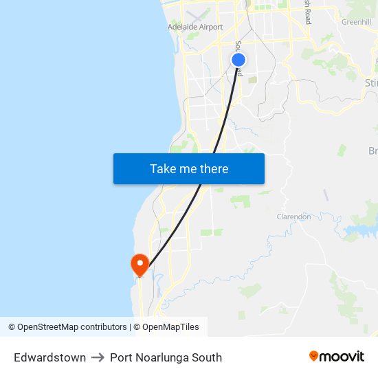 Edwardstown to Port Noarlunga South map