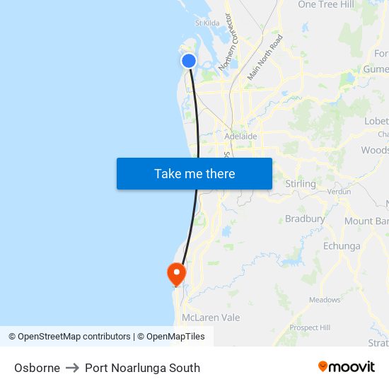 Osborne to Port Noarlunga South map