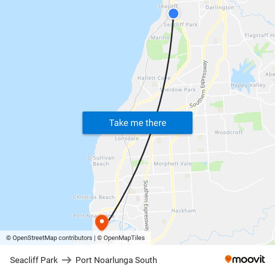 Seacliff Park to Port Noarlunga South map