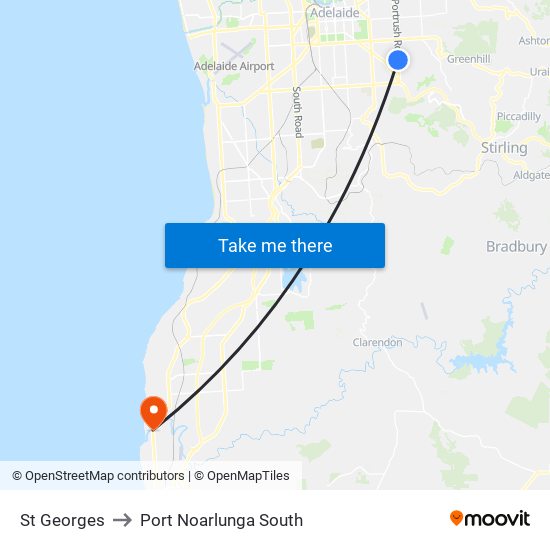 St Georges to Port Noarlunga South map