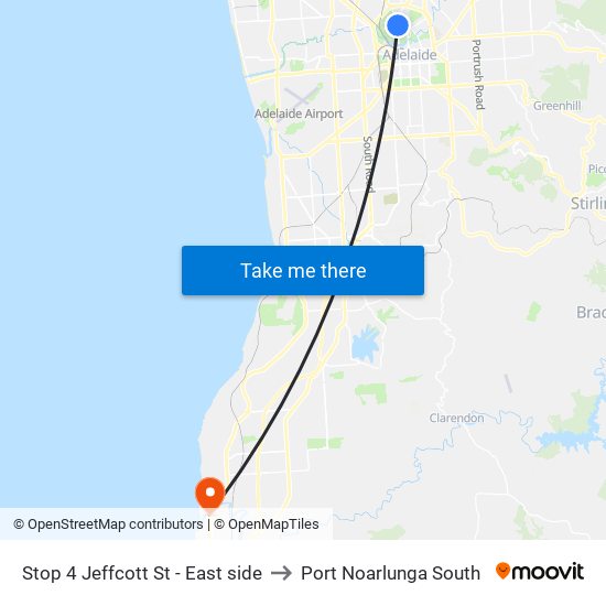 Stop 4 Jeffcott St - East side to Port Noarlunga South map