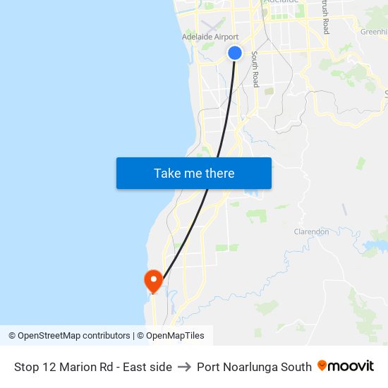 Stop 12 Marion Rd - East side to Port Noarlunga South map