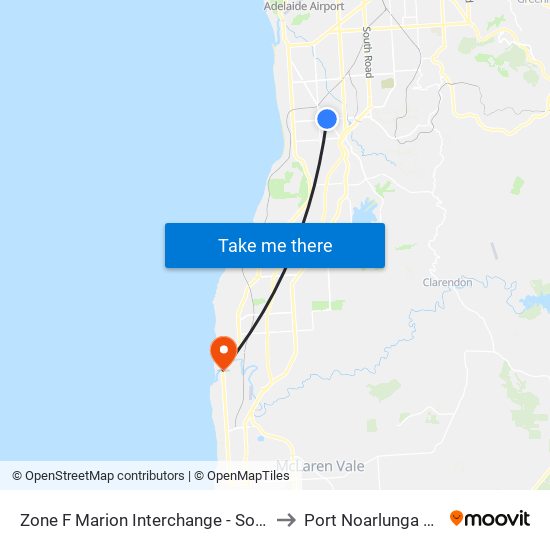 Zone F Marion Interchange - South side to Port Noarlunga South map