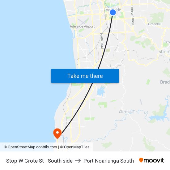 Stop W Grote St - South side to Port Noarlunga South map