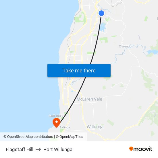 Flagstaff Hill to Port Willunga map