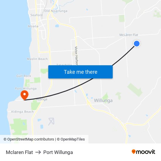 Mclaren Flat to Port Willunga map